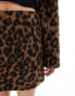 ASOS DESIGN tailored a-line mini skirt in brushed leopard