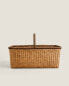 Basket with contrast edge and handle