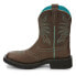 Justin Boots Mandra Embroidery 8 Inch Square Toe Cowboys Womens Brown Casual Bo 7.5 - фото #3