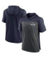 Фото #1 товара Men's Heathered Charcoal, College Navy Seattle Seahawks Performance Hoodie T-shirt