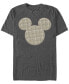 Фото #1 товара Men's Plaid Patch Mickey Short Sleeve T-Shirt