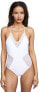 Фото #1 товара Ella Moss 263905 Women's Sheer Dot White One Piece Swimsuit Size Medium