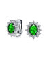 Фото #2 товара Серьги-клипсы Bling Jewelry классические с имитацией драгоценных камней AAA CZ Halo Crown Oval