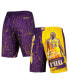 Фото #2 товара Men's Shaquille O'Neal Purple Los Angeles Lakers Hardwood Classics Player Burst Shorts