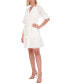 ფოტო #1 პროდუქტის Women's Eyelet Balloon-Sleeve Tasseled-Drawstring Dress