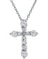 ფოტო #2 პროდუქტის Diamond Cross 16"-18" Pendant Necklace (1/2 ct. t.w.) in 14k White Gold or 14K Gold