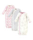 ფოტო #2 პროდუქტის Baby Girls Baby Organic Cotton Side-Closure Snap Long-Sleeve Gowns 3pk