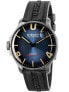 Фото #3 товара Наручные часы American Exchange Men's Black Leather Strap Watch 44mm Gift Set.