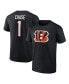 Men's Ja'Marr Chase Black Cincinnati Bengals Player Icon Name and Number T-shirt L - фото #2