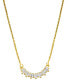 14K Gold-Plated Crystal Curved Bar Necklace