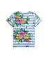 Toddler and Little Girls Striped Floral Cotton Jersey T-shirt