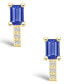 ფოტო #5 პროდუქტის Tanzanite (1-1/10 Ct. t.w.) and Diamond (1/8 Ct. t.w.) Stud Earrings