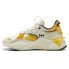 Фото #3 товара Puma RsXl Disc Logo Lace Up Mens Off White, Yellow Sneakers Casual Shoes 394548
