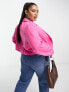 Фото #2 товара Yours tailored cropped blazer in bright pink
