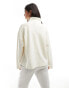 ASOS DESIGN supersoft boxy funnel neck zip through cardigan in white