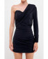 Фото #2 товара Women's One Shoulder Shirred Mini Dress