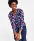 ფოტო #1 პროდუქტის Women's Printed Raglan-Sleeve Top