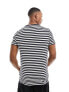 Tommy Hilfiger stretch slim fit t-shirt in navy/white