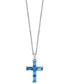 ფოტო #1 პროდუქტის EFFY® Blue Topaz Cross 18" Pendant Necklace (5 ct. t.w.) in Sterling Silver