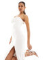 Фото #6 товара Vesper exclusive cami ruched bust midi dress in white