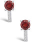 Фото #3 товара Серьги Macy's Garnet and Diamond Stud