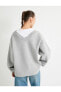 Çift Yaka Basic Sweatshirt Renk Kontrastlı Rahat Kalıp