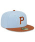 Фото #2 товара Men's Light Blue/Brown Pittsburgh Pirates Spring Color Basic Two-Tone 59Fifty Fitted Hat