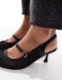 New Look mesh kitten heel slingback in black