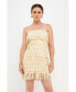 ფოტო #3 პროდუქტის Women's Suede Fringed Spaghetti Dress