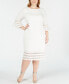 ფოტო #1 პროდუქტის Plus Size Sheer-Stripe Sheath Dress