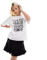 Noisy May oversize t-shirt with whatever print in white