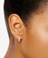 ფოტო #6 პროდუქტის Cultured Freshwater Pearl (3-1/2 - 4mm) & Enamel Oval Hoop Earrings in Sterling Silver