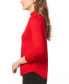 Фото #6 товара Women's Ruched-Sleeve Funnel-Neck Sweater