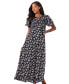 Фото #1 товара Plus Size Long Floral Print Cotton Gown