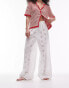 Фото #1 товара Topshop co-ord broderie wide leg beach trousers in white