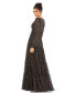 ფოტო #3 პროდუქტის Women's Ieena Button V Neck Bodice Illusion Sleeve Tiered Gown