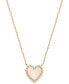 ფოტო #3 პროდუქტის Mother of Pearl & Cubic Zirconia Heart Halo Pendant Necklace in 18k Gold-Plated Sterling Silver, 16" + 2" extender, Created for Macy's
