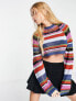 Фото #1 товара ASOS DESIGN crop jumper with mix stitch in multi stripe