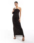 ASOS DESIGN mesh bandeau ruched maxi dress in leopard print Леопардовый, L - EU 44-46 - фото #1