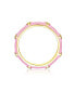 ფოტო #2 პროდუქტის 14k Yellow Gold Plated with Cubic Zirconia Pink Enamel Bamboo Kids/Teens Stacking Ring