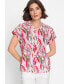 Фото #2 товара Women's 100% Cotton Short Sleeve Printed Tunic Blouse