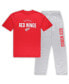ფოტო #3 პროდუქტის Men's Detroit Red Wings Red, Heather Gray Big and Tall T-shirt and Pants Lounge Set