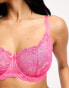 Фото #6 товара Ivory Rose Fuller Bust bold floral lace balconette bra in hot pink