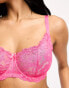 Ivory Rose – Fuller Bust – Balconette-BH aus geblümter Spitze in Pink, DD bis G-Cup