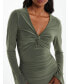 Women's Green Knot Front Bodycon Dress