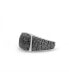 ფოტო #2 პროდუქტის Fossil Agate Gemstone Sterling Silver Men Signet Ring in Black Rhodium