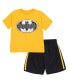 Фото #1 товара Boys Justice League Batman Superman Athletic T-Shirt Mesh Shorts Outfit Set to