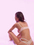 Фото #3 товара ASOS DESIGN Mia heart printed lace longline triangle bra in white