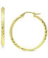 Medium Textured Hoop Earrings (30mm) in 18k Gold-Plated Sterling Silver, or Stirling Silver, Created for Macy's