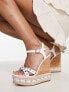 Фото #7 товара Steve Madden Madalyn studded cork wedges in white